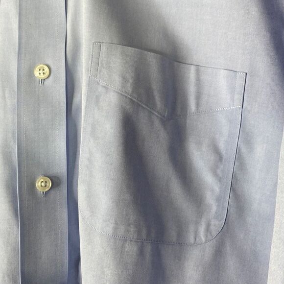 Bundle 2 L.L. Bean Traditional Fit Wrinkle Free Cotton Shirts Blue 18‎ - Picture 4 of 11